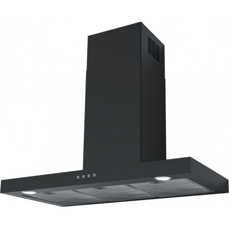 Hotte box FORMAT HIGH 900 mm noir, classe B, débit max 610 m3/h/int 710 m3/h, niveau sonore mini 50 dB (A)/maxi 66 dB(A), comman