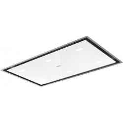 Hotte de plafond MARIS 900 mm Inox/verre blanc, hauteur 23 cm, classe A+, débit max 400 m3/h/int 720 m3/h, niveau sonore mini 43