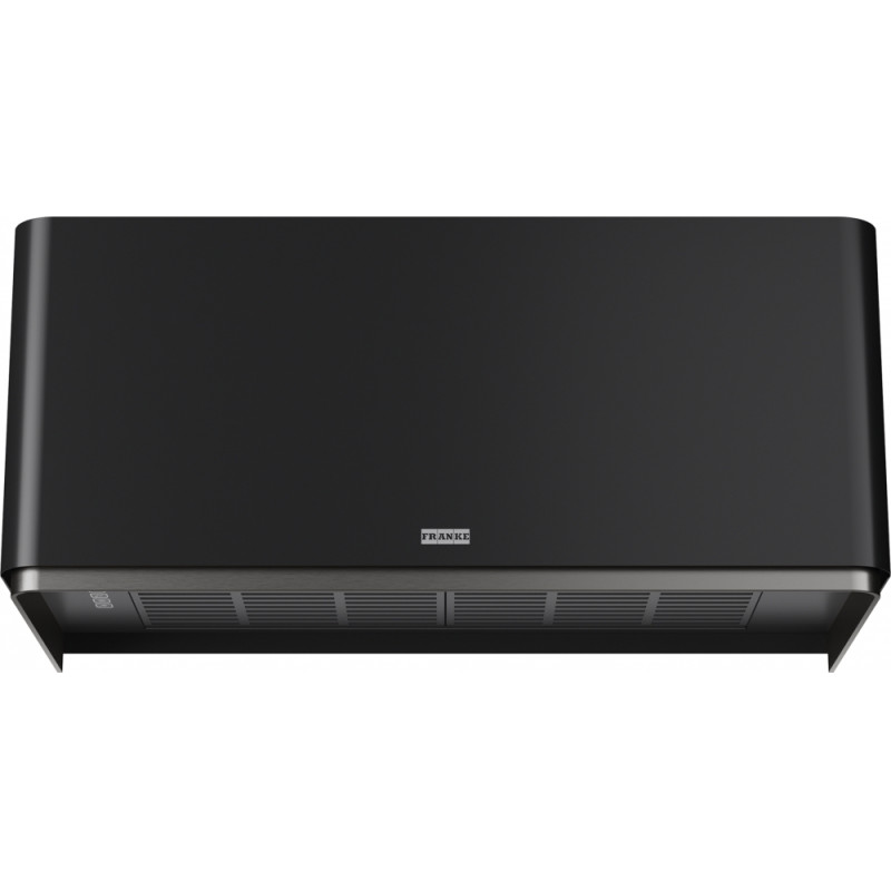Hotte design MYTHOS MASTERPIECE MURALE 800 mm, noir/anthracite, classe A, débit max 600 m3/h/int 750 m3/h, niveau sonore mini 44