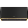 Hotte design MYTHOS MASTERPIECE MURALE 800 mm, noir/reflet d'or, classe A, débit max 600 m3/h/int 750 m3/h, niveau sonore mini 4