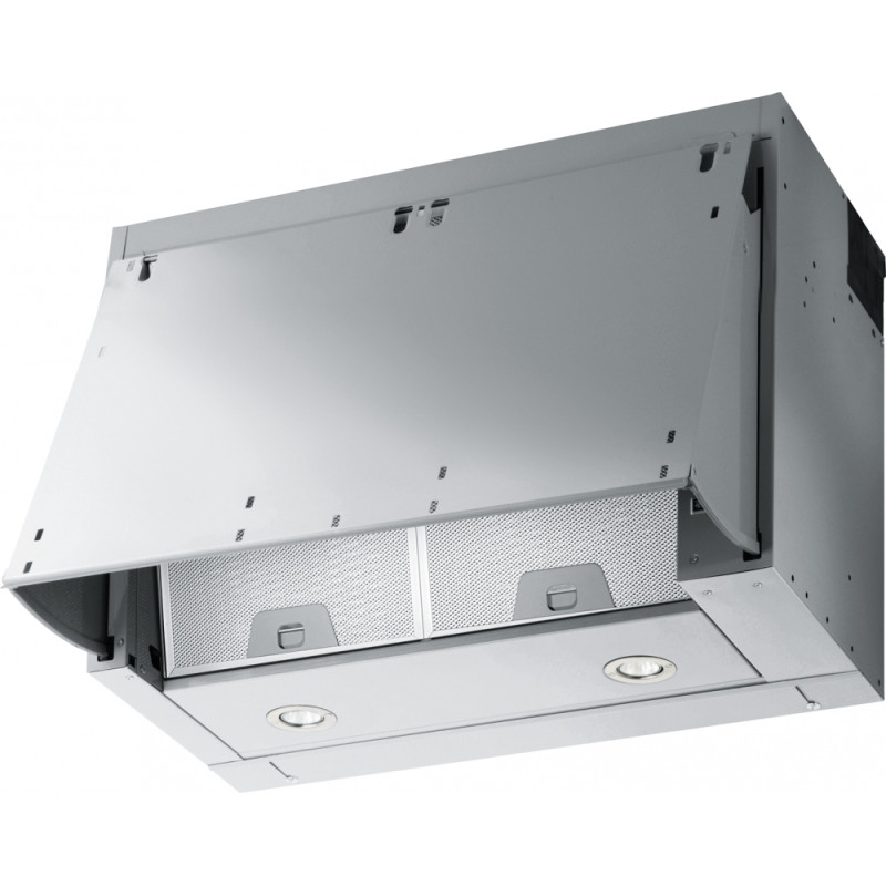 Hotte escamotable FFI 622 600 mm inox, classe C, débit max 580 m3/h, niveau sonore mini 46 dB (A)/maxi 62 dB(A), commandes curse