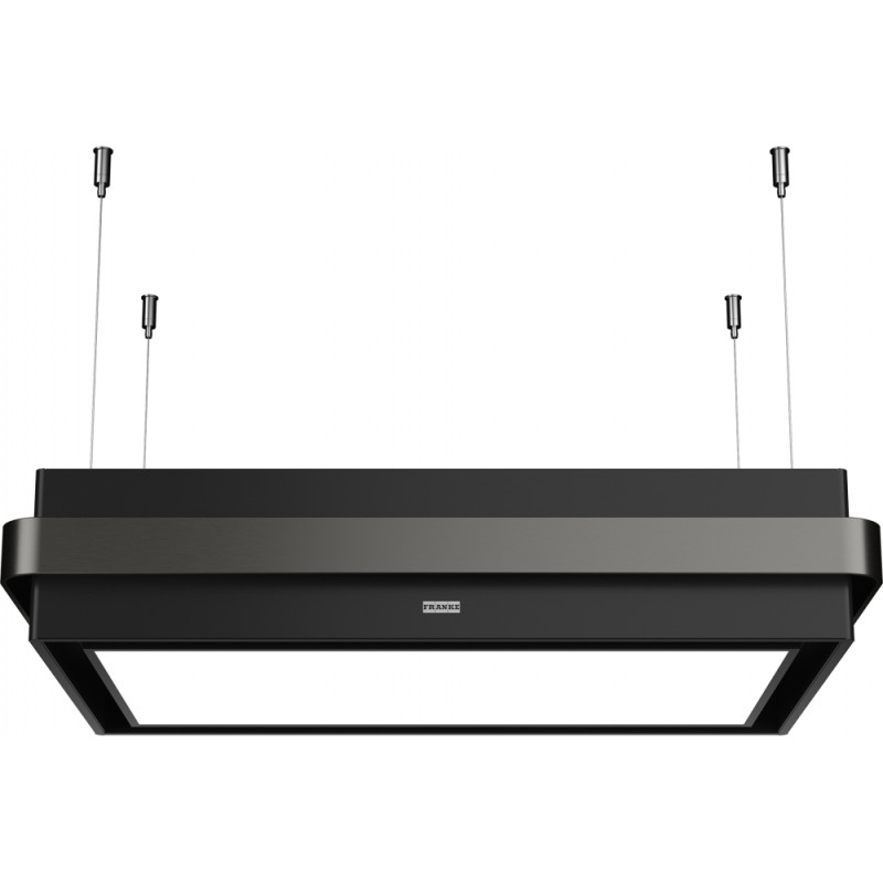Hotte Masterpiece suspendue 800 mm noir mat et anthracite, version recyclage, débit 600 m3/h/int, commandes électroniques, 3 vit