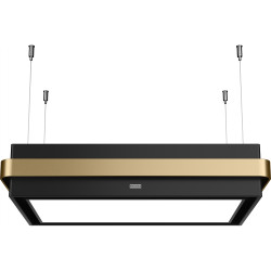 Hotte Masterpiece suspendue 800 mm noir mat et reflet d'or, version recyclage, débit 600 m3/h/int, commandes électroniques, 3 vi