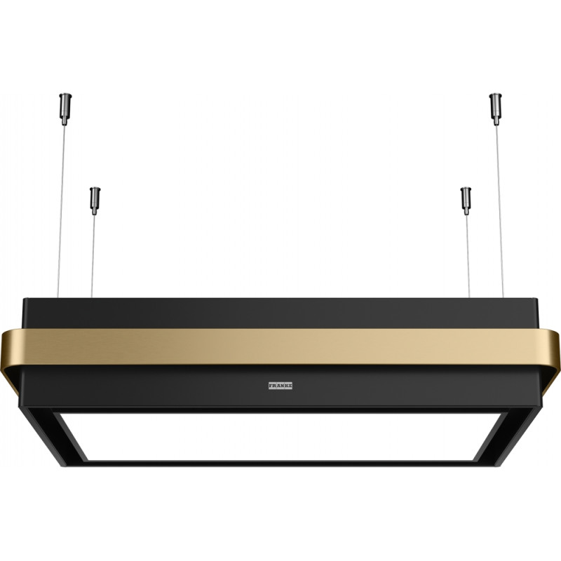 Hotte Masterpiece suspendue 800 mm noir mat et reflet d'or, version recyclage, débit 600 m3/h/int, commandes électroniques, 3 vi