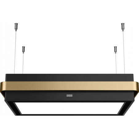 Hotte Masterpiece suspendue 800 mm noir mat et reflet d'or, version recyclage, débit 600 m3/h/int, commandes électroniques, 3 vi