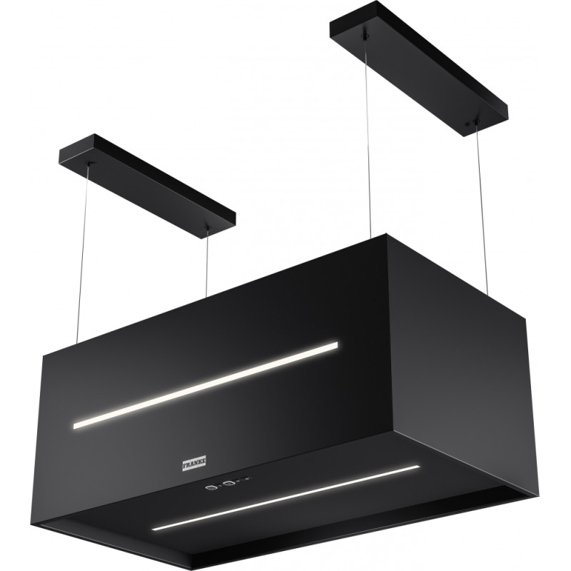 Hotte suspendue MARIS 800 mm noir mat - classe A - débit max 580 m3/h / int 740 m3/h - niveau sonore mini 57 dB(A)/ maxi 64 dB(A