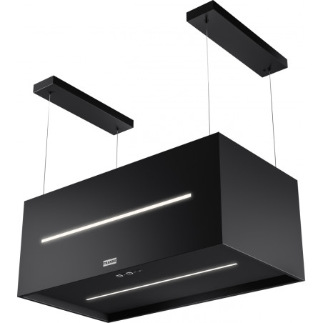 Hotte suspendue MARIS 800 mm noir mat - classe A - débit max 580 m3/h / int 740 m3/h - niveau sonore mini 57 dB(A)/ maxi 64 dB(A
