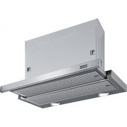Hotte tiroir OMNIA 600 mm inox, classe A, débit max 560 m3/h, niveau sonore mini 53 dB (A)/maxi 71 dB(A), commandes curseurs, 4 