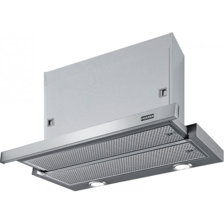 Hotte tiroir OMNIA 600 mm inox, classe A, débit max 560 m3/h, niveau sonore mini 53 dB (A)/maxi 71 dB(A), commandes curseurs, 4 
