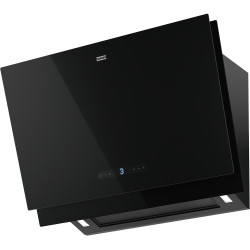 Hotte verticale inclinée MARIS PRO 800 mm verre noir, connectivité avec tables induction K Link, classe A+, débit max 450 m3/h/i
