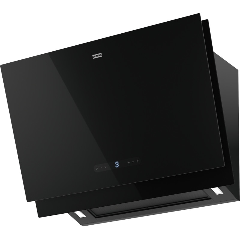 Hotte verticale inclinée MARIS PRO 800 mm verre noir, connectivité avec tables induction K Link, classe A+, débit max 450 m3/h/i