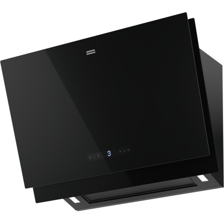 Hotte verticale inclinée MARIS PRO 800 mm verre noir, connectivité avec tables induction K Link, classe A+, débit max 450 m3/h/i