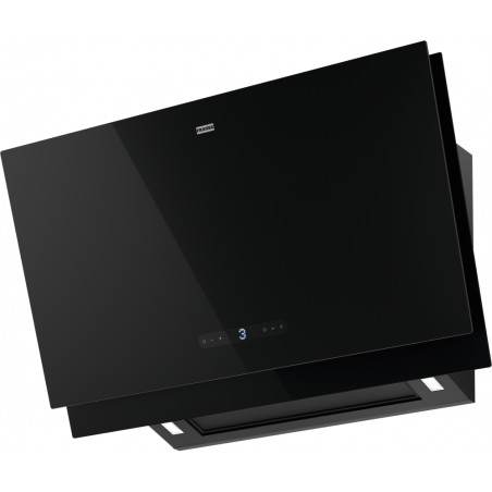 Hotte verticale inclinée MARIS PRO 900 mm verre noir, classe A+, débit max 450 m3/h/int 790 m3/h, niveau sonore mini 46 dB (A)/m