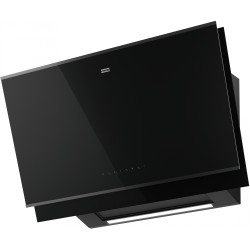 Hotte verticale inclinée MYTHOS PRO 900 mm verre noir fumé + finition noir mat, connectivité avec tables induction K Link, class