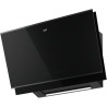 Hotte verticale inclinée MYTHOS PRO 900 mm verre noir fumé + finition noir mat, connectivité avec tables induction K Link, class