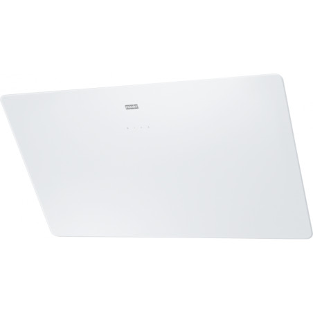 Hotte verticale inclinée SMART 800 mm verre blanc, classe A+,débit max 470 m3/h/int 800 m3/h, niveau sonore mini 48 dB (A)/maxi 