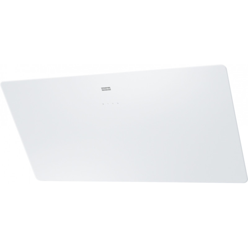 Hotte verticale inclinée SMART 900 mm verre blanc, classe A+,débit max 470 m3/h/int 800 m3/h, niveau sonore mini 48 dB (A)/maxi 