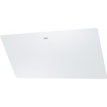 Hotte verticale inclinée SMART 900 mm verre blanc, classe A+,débit max 470 m3/h/int 800 m3/h, niveau sonore mini 48 dB (A)/maxi 