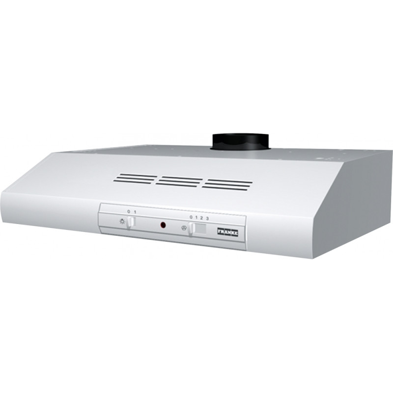 Hotte visière FTT 632 - 600 mm blanc, classe D, débit max 305 m3/h, niveau sonore mini 58 dB (A)/maxi 72 dB(A), commandes curseu