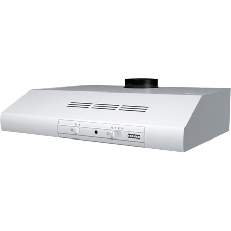 Hotte visière FTT 632 - 600 mm blanc, classe D, débit max 305 m3/h, niveau sonore mini 58 dB (A)/maxi 72 dB(A), commandes curseu