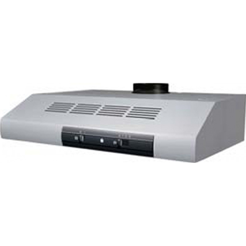 Hotte visière FTT 9322 900 mm inox, classe D, débit max 380 m3/h, niveau sonore mini 55 dB (A)/maxi 70 dB(A), commandes curseurs