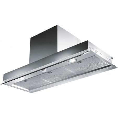 Groupe intégré STYLE PLUS 900 mm inox, classe A, débit max 650m3/h, niveau sonore mini 50 dB (A)/maxi 69 dB(A), commandes bouton