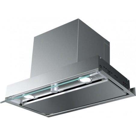 Groupe intégré STYLE PRO 600 mm inox, classe A, débit max 640 m3/h, niveau sonore mini 49 dB (A)/maxi 67 dB(A), commandes bouton