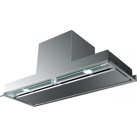 Groupe intégré STYLE PRO 900 mm inox, classe A, débit max 640m3/h, niveau sonore mini 49 dB (A)/maxi 67 dB(A), commandes bouton 