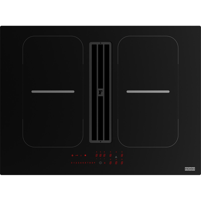 Table aspirante SMART 2GETHER 700 mm verre noir, version recyclage : classe énergétique A+, débit int 630 m3/h / max 500 m3/h, n