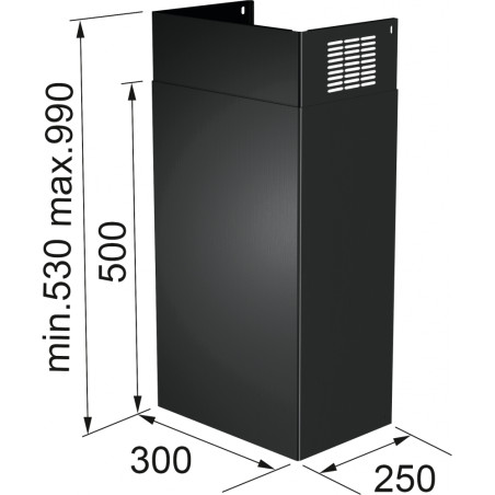 CHEMINEE EVACUATION VERTICALE PRO NOIRE 500/500 MM