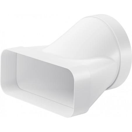 EMBOUT ROND ET RECTANGULAIRE POUR TRANSITION DE PLAT A ROND long 190 mm Larg 222 mm Haut 158,2 mm