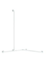 Barre de douche d'angle avec remontée verticale Nylon blanc antibactérien - Ø32