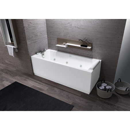 Baignoire balnéo CALOS 2 160 x 70 cm whirlpool + AIR + désinfection pupitre C2416070PF