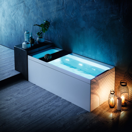 Baignoire balnéo DIVINA 180 x 80 cm B35 AIR + robinet blanc