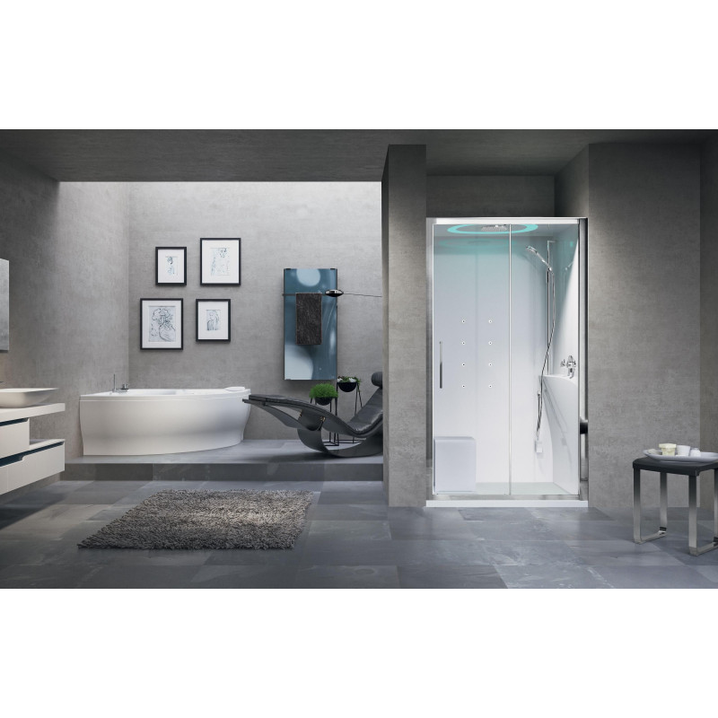 Cabine de douche EON 2P en niche 120 x 80 cm droite mitigeur mécanique (receveur haut) EON2PN129DM