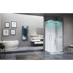 Cabine de douche EON A 100 x 80 cm GA mitigeur thermostatique + coifee verre