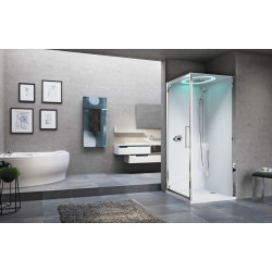 Cabine de douche EON G + F 90 x 90 cm mitigeur mécanique (receveur haut) verre