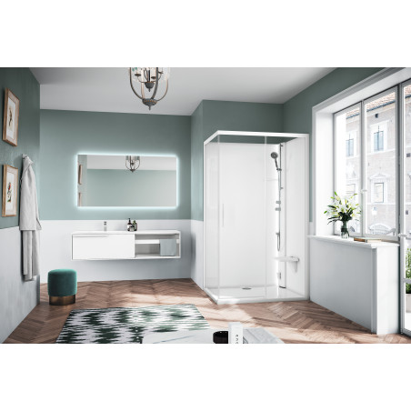 Cabine de douche GLAX 2.0 1 2P + F (B.11,5) 140 x 80 cm gauche mitigeur mécanique G212P149SM