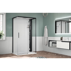 Cabine de douche GLAX 2.0 1 2P + 2F (B.4,5) 120 x 80 cm mitigeur thermostatique coiffe G212PF120TFL