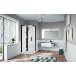 Cabine de douche GLAX 2.0 1 G + F (B.4,5) 90 x 90 cm verre transparent gauche mitigeur G21GF90STFL