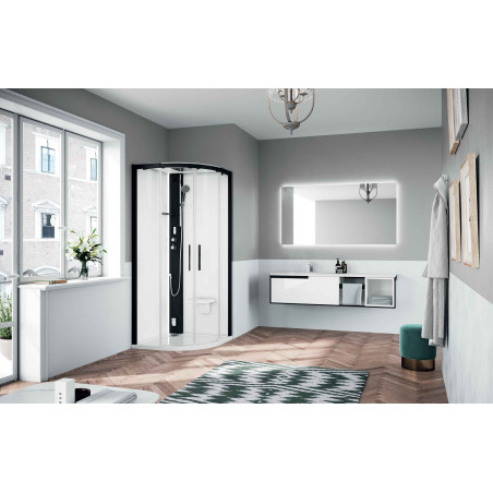 Cabine de douche GLAX 2.0 1 R (B.11,5) 90 x 90 cm verre transparent mitigeur G21R99TFL
