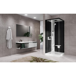 Cabine hydromassante GLAX 2.0 2 G + F (B.4,5) 80 x 80 cm verre transparent gauche G22GF80ST5