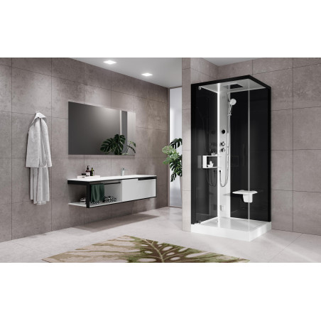 Cabine hydromassante GLAX 2.0 2 G + F (B.4,5) 80 x 80 cm verre transparent gauche G22GF80ST5