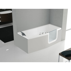 Baignoire IRIS 160 x 70 cm droite avec châssis + blanc