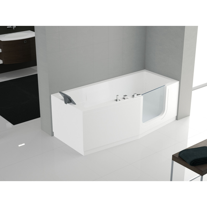 Baignoire À porte CM version robineterie 2 tabliers finition chrome