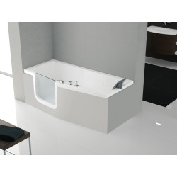 Baignoire IRIS 160 x 70 cm gauche avec châssis + blanc