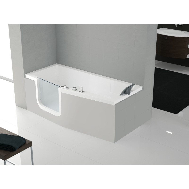 Baignoire IRIS 160 x 70 cm gauche avec châssis + blanc