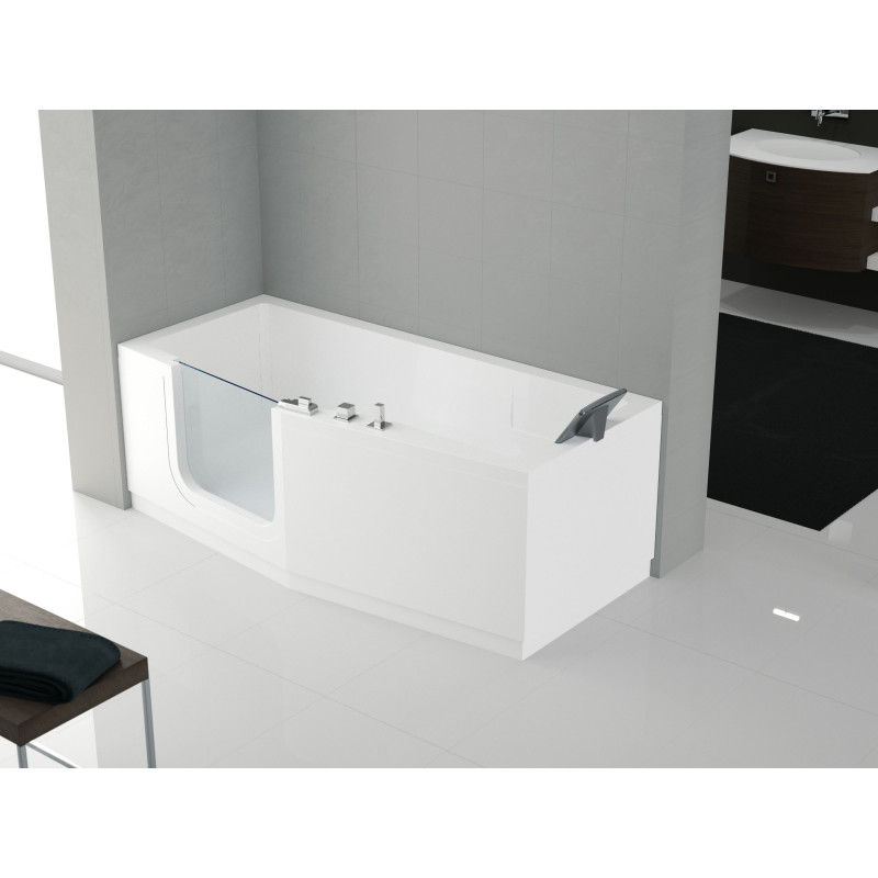Baignoire À porte CM version robineterie 2 tabliers finition chrome