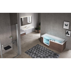 Baignoire balnéo IRIS 160 x 70 cm gauche WHI + AIR + IRI416070TCS