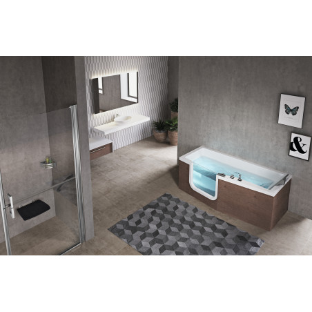 Baignoire balnéo IRIS 170 x 80 cm gauche WHI + AIR + IRI417080TCS
